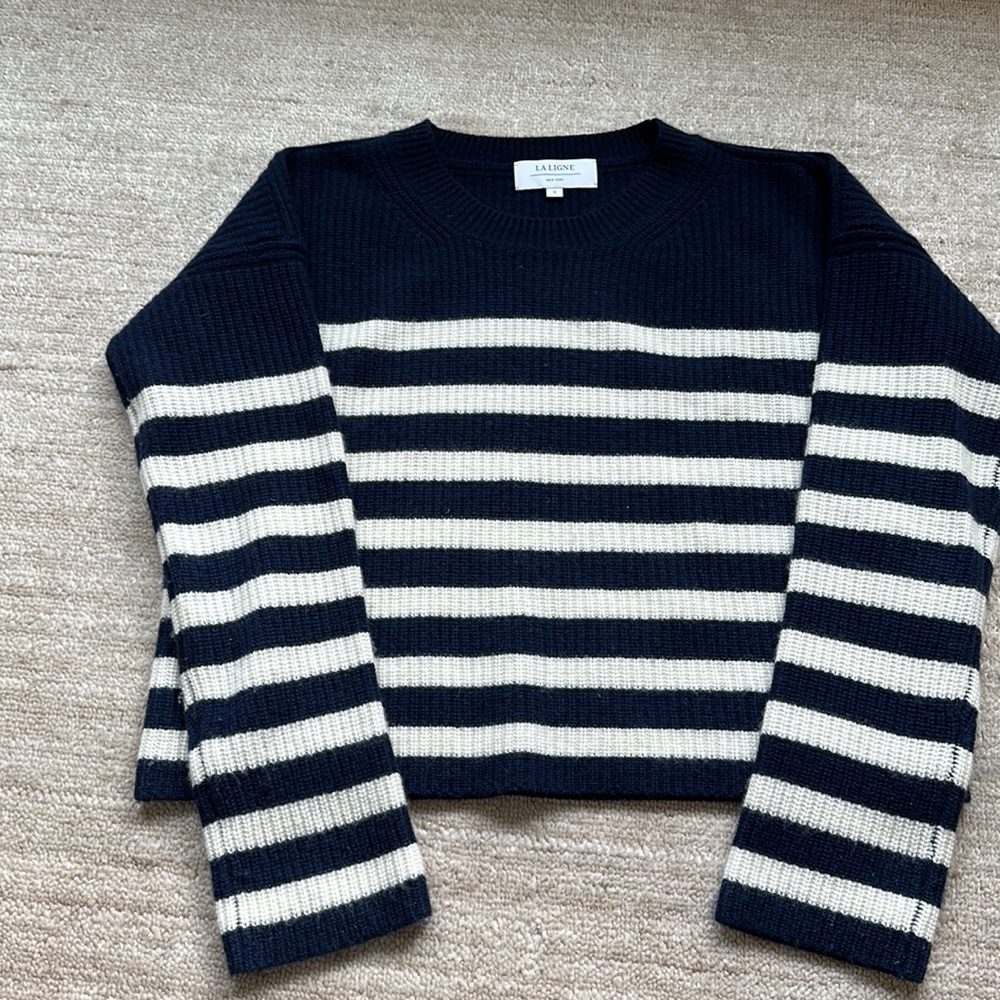 La Ligne mini striped Toujours cashmere sweater size small